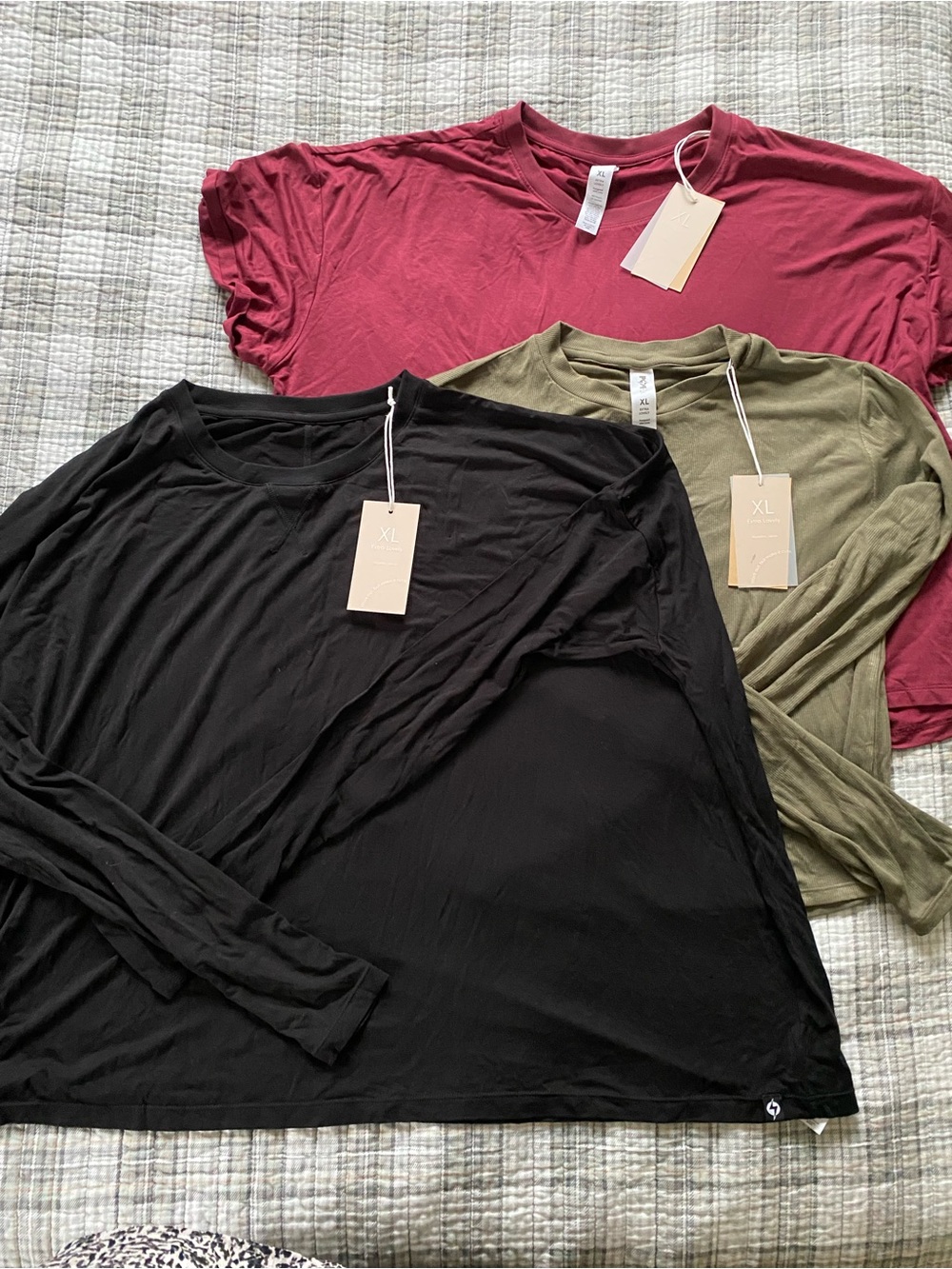 Lot of Three Popflex Tees- Black, Olive, Berry